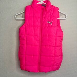 Puma Neon Pink Quilted Vest (Girl)